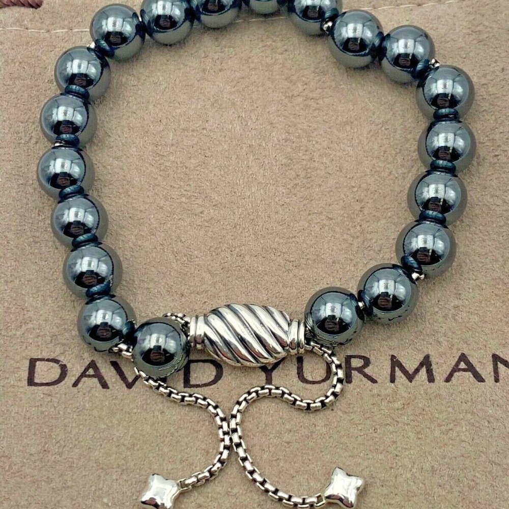 David Yurman 8mm Hematite Spiritual Beads Bracelet